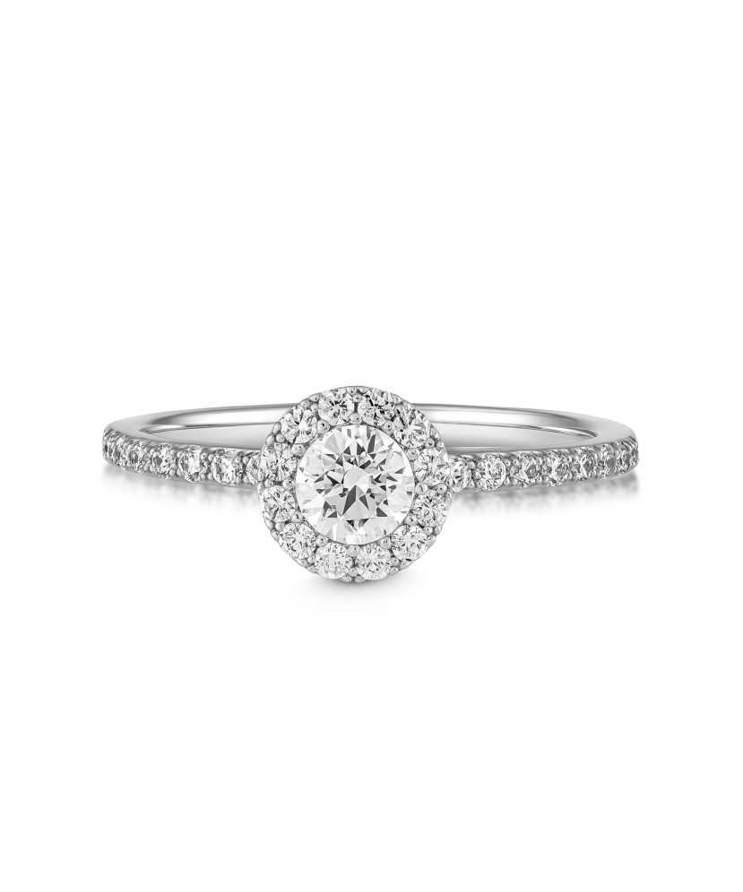 Baltā zelta gredzens ar cirkonijiem