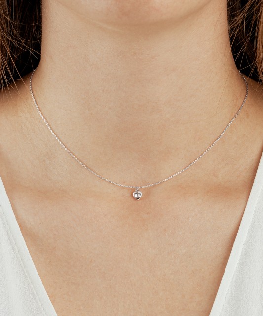 Baltā zelta ķēdīte ar cirkonija piekariņu