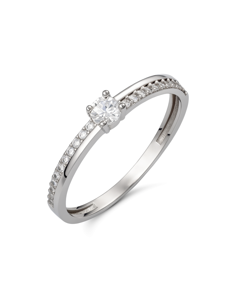 Baltā zelta gredzens ar cirkonijiem