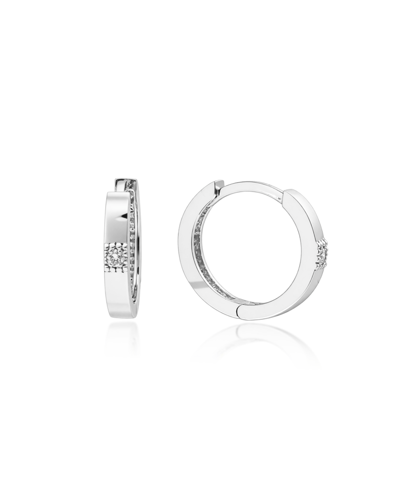 Baltā Zelta Auskari Ar Dimantiem