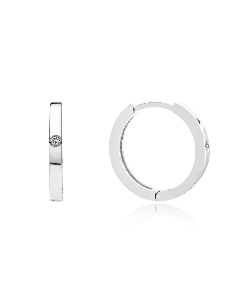 Baltā Zelta Auskari Ar Dimantiem