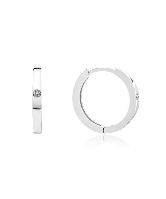 Baltā Zelta Auskari Ar Dimantiem