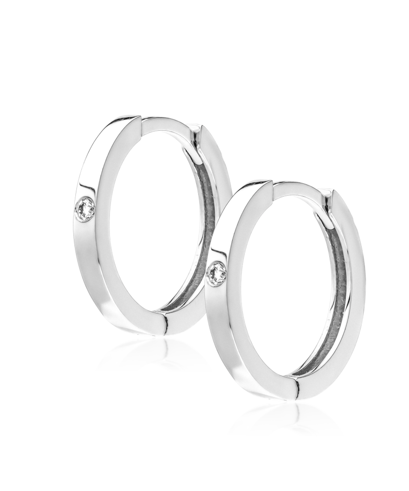 Baltā Zelta Auskari Ar Dimantiem