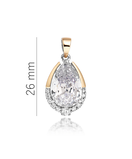 Sudraba apzeltīts piekariņš ar cirkonijiem