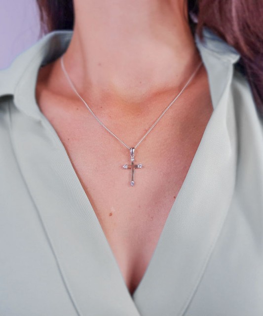 Позолоченная серебряная подвеска с цирконами