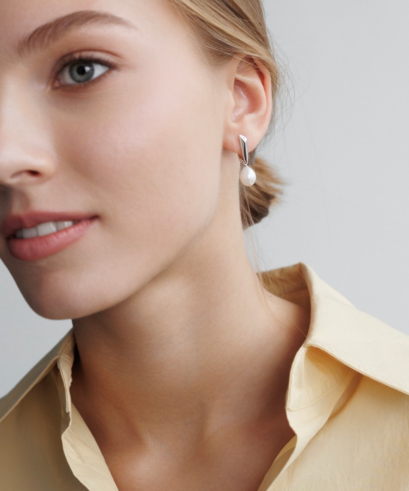 Серьги из серебра с жемчугом