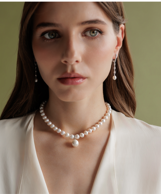 Sudraba auskari ar pērlēm un cirkonijiem