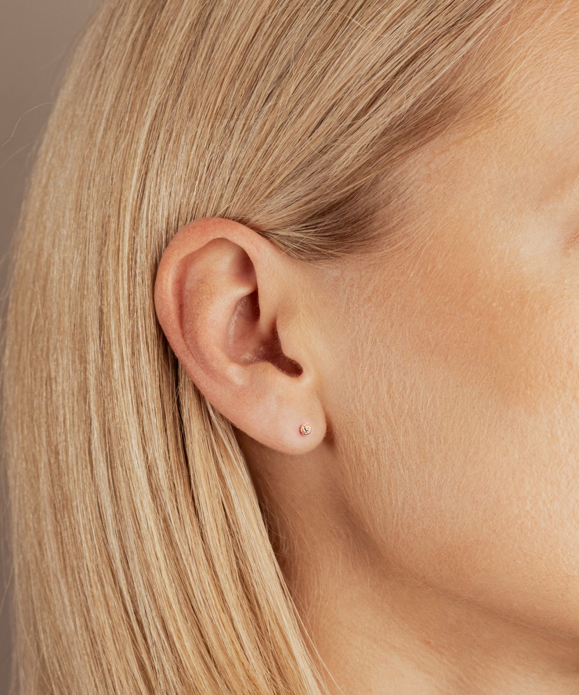 Серьги из золота с гравировкой (1шт.)