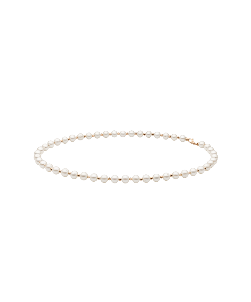 Pērļu kaklarota ar zeltu