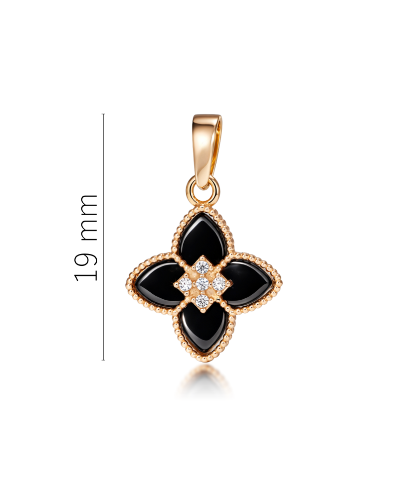 Zelta kulons ar oniksu un cirkoniem