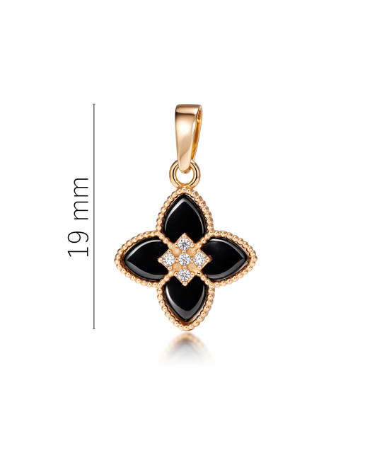 Zelta kulons ar oniksu un cirkoniem