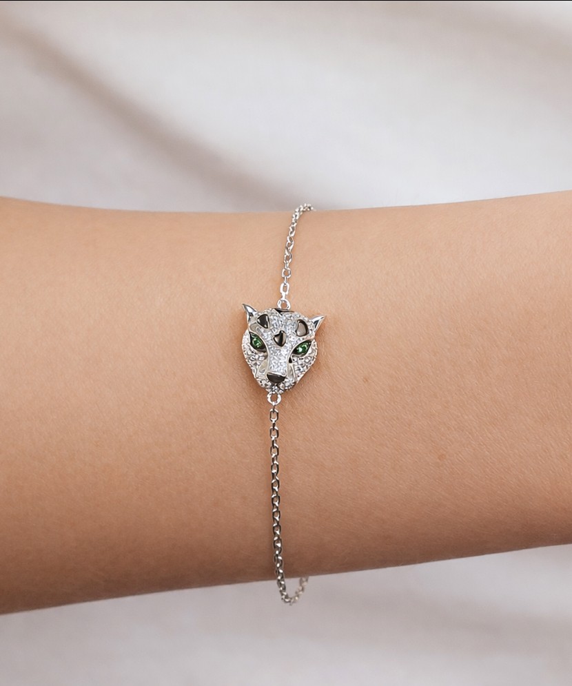 Sudraba Rokassprādze Ar Cirkoniem Un Spineļiem - Goldinga