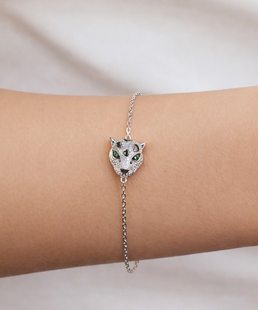 Sudraba Rokassprādze Ar Cirkoniem Un Spineļiem - Goldinga