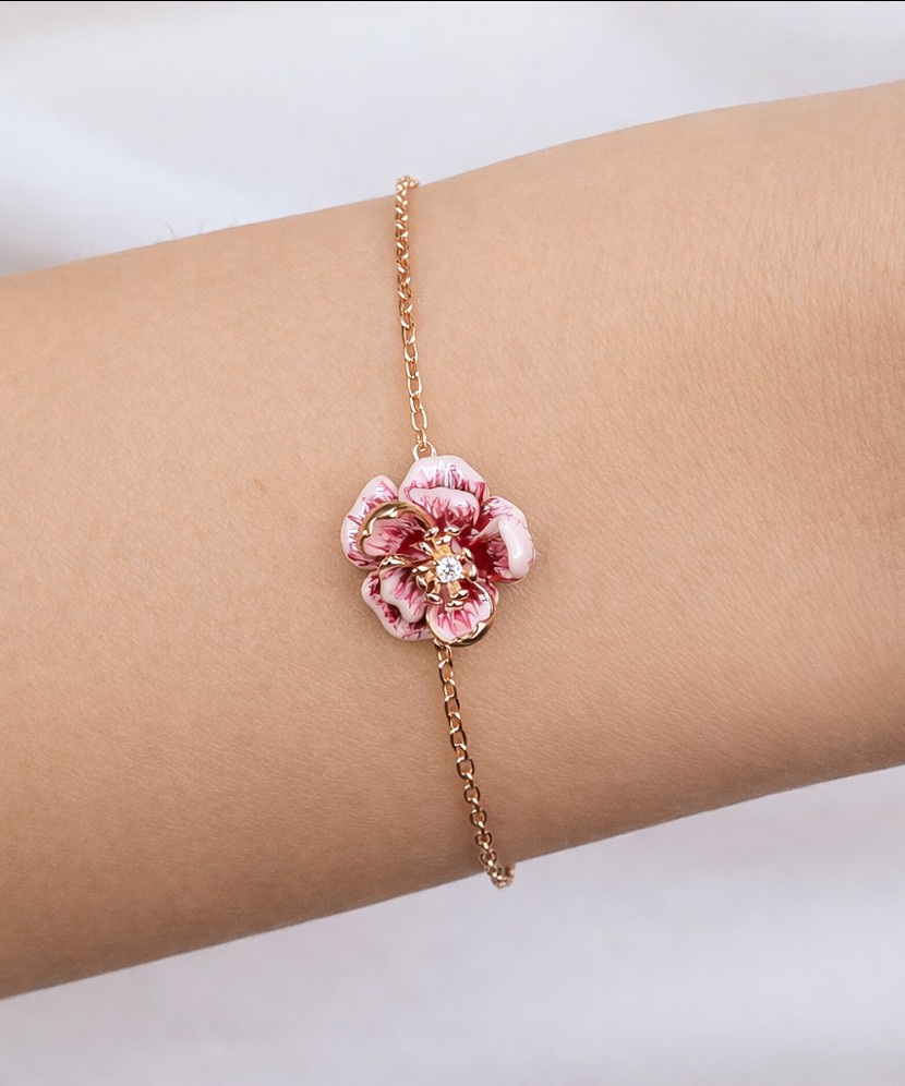 Позолоченный серебряный браслет с эмалью