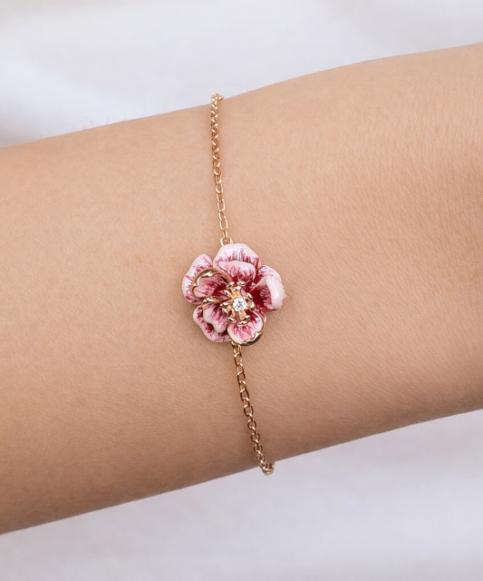 Apzeltīta sudraba rokassprādze ar emalju - Goldinga