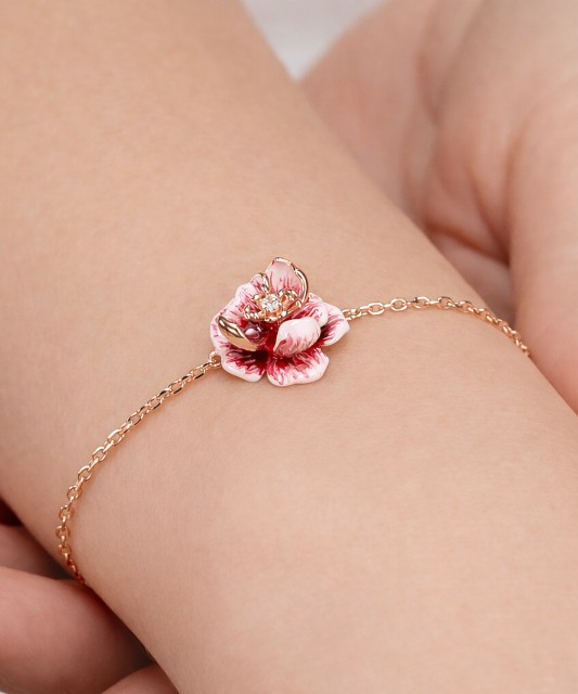 Позолоченный серебряный браслет с эмалью