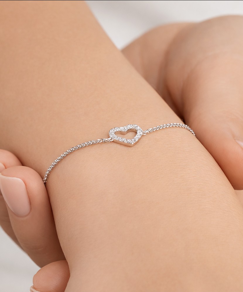 Sudraba rokassprādze ar cirkonijiem