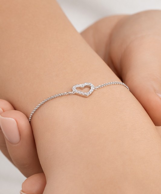 Sudraba rokassprādze ar cirkonijiem