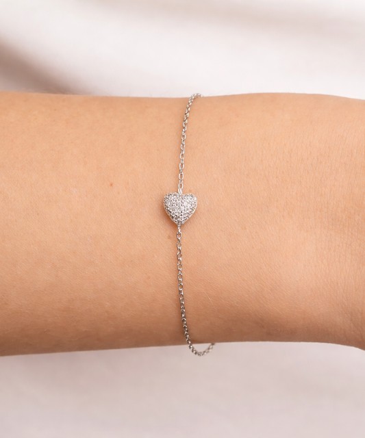 Sudraba rokassprādze ar cirkonijiem