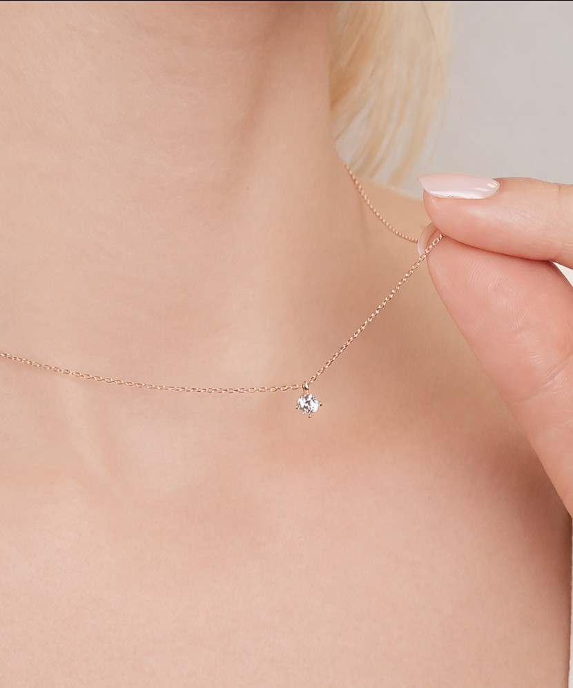 Zelta ķēdīte ar cirkonija piekariņu