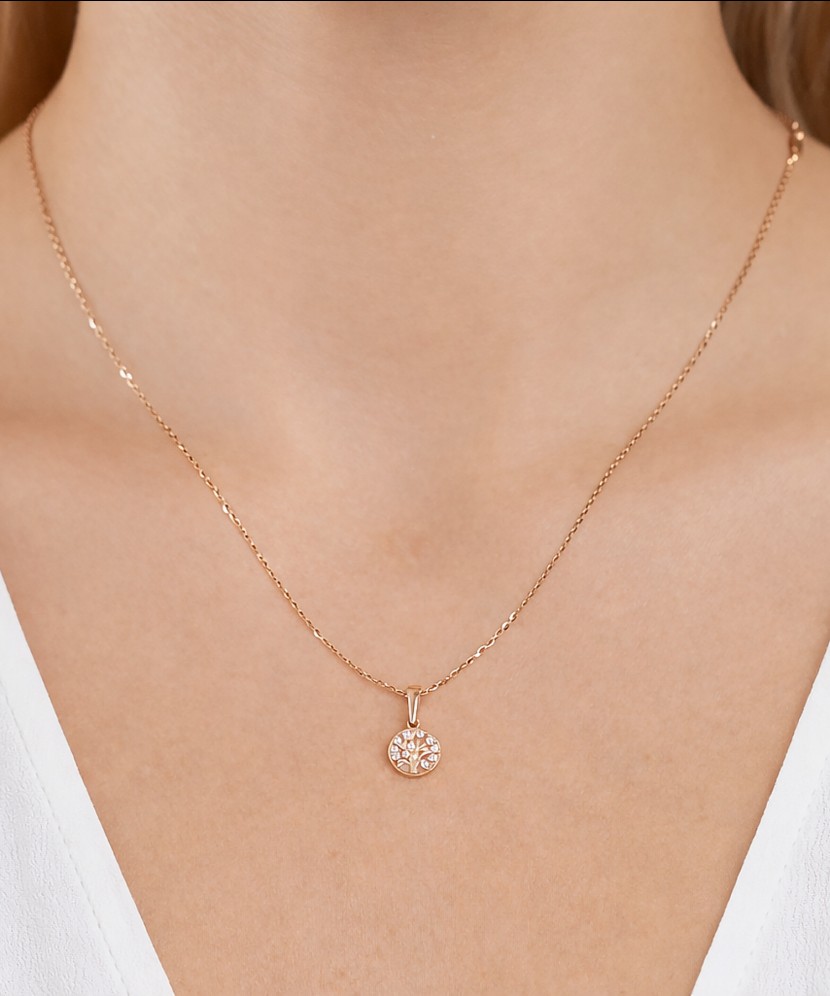 Zelta piekariņš ar cirkonijiem "Dzīvības koks"