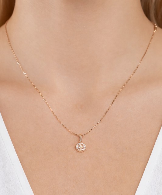 Zelta piekariņš ar cirkonijiem "Dzīvības koks"