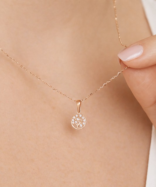 Zelta piekariņš ar cirkonijiem "Dzīvības koks"