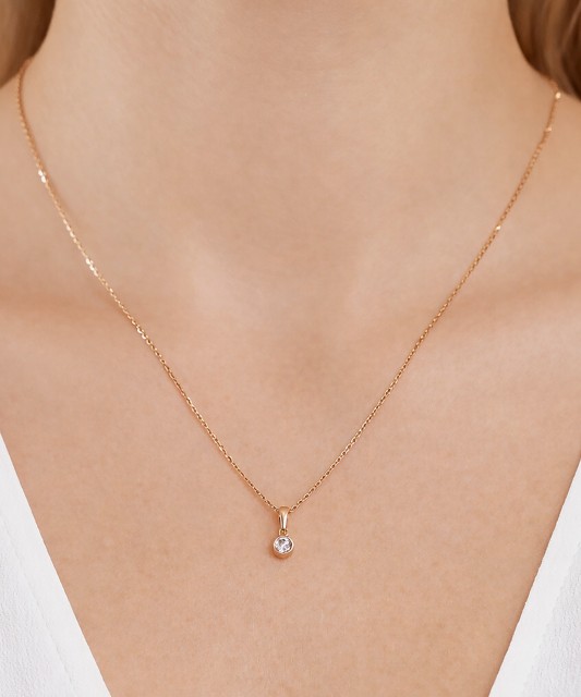 Золотой подвеска с цирконом