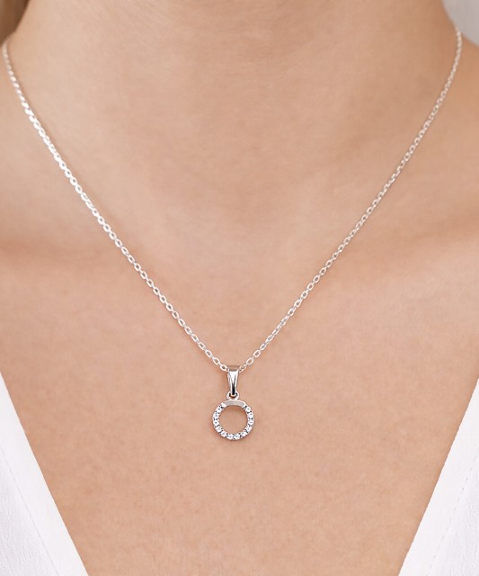 Baltā zelta piekariņš ar cirkonijiem