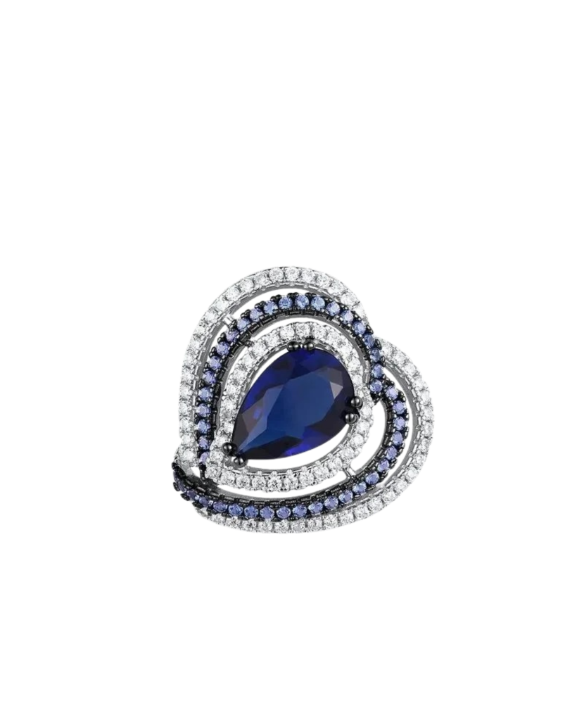 Sudraba kulons ar spineļiem un cirkoniem