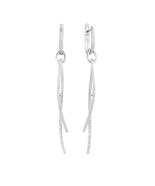 Серьги из серебра с цирконами