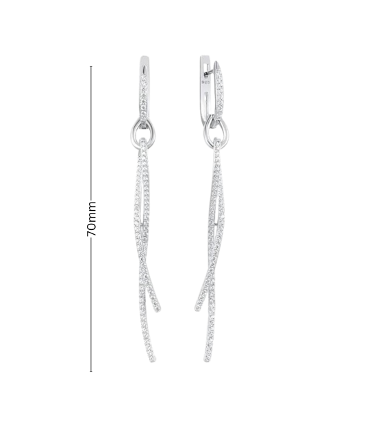 Sudraba auskari ar cirkonijiem