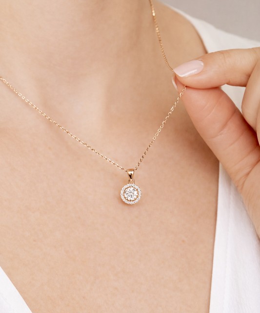 Золотой подвеска с цирконами