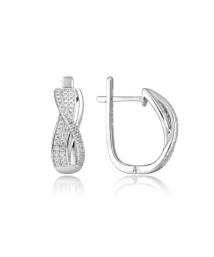 Серьги из серебра с цирконами