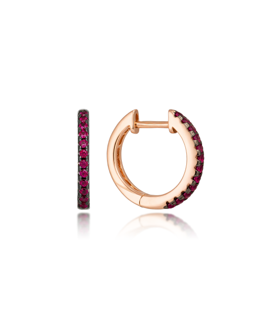 Позолоченные серебряные серьги с нано-рубинами