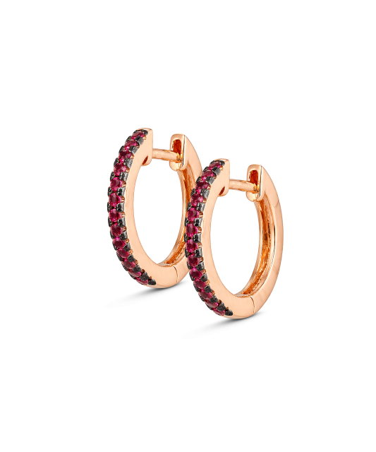 Позолоченные серебряные серьги с нано-рубинами