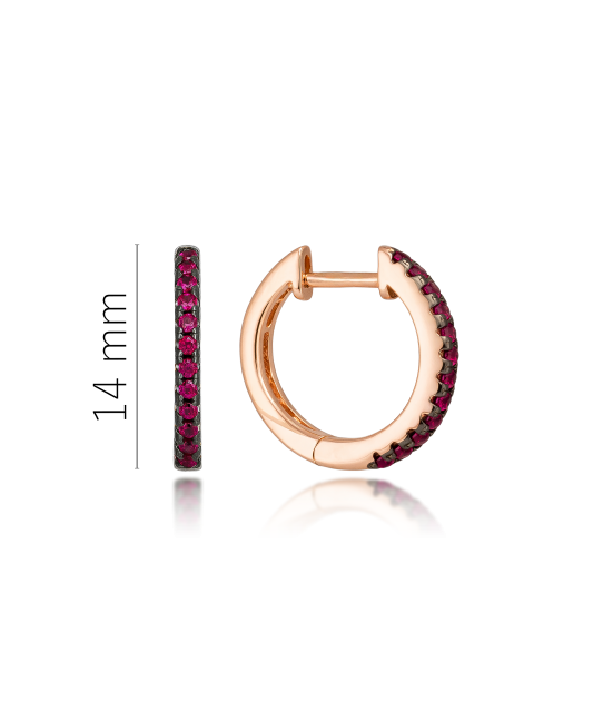 Apzeltīti sudraba auskari ar nano rubīniem