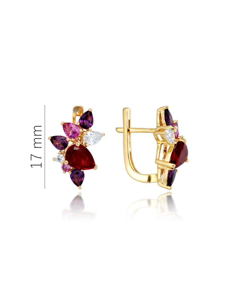 Apzeltīti sudraba auskari ar cirkonijiem