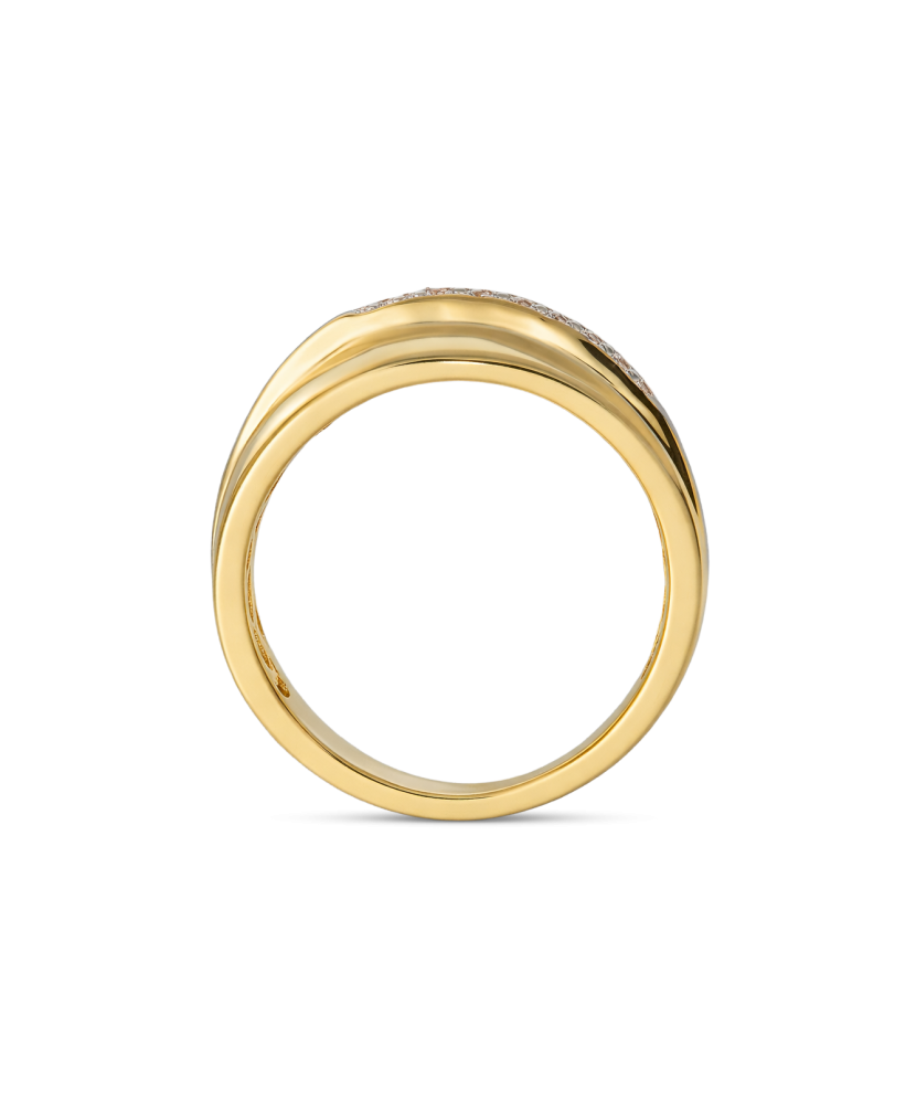 Apzeltīts sudraba gredzens ar cirkonijiem