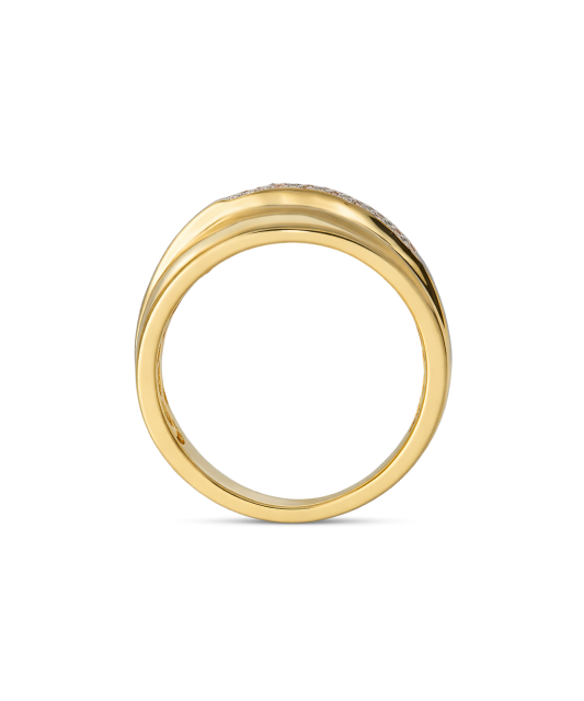 Apzeltīts sudraba gredzens ar cirkonijiem