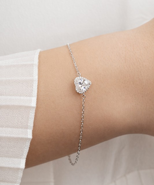 Sudraba rokassprādze ar cirkonijiem "Sirsniņa"