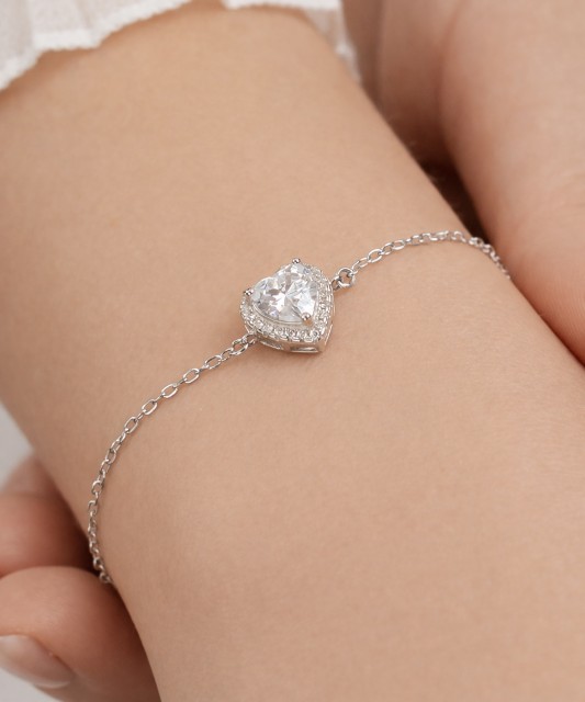 Sudraba rokassprādze ar cirkonijiem "Sirsniņa"