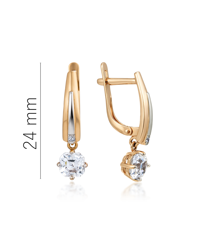 Золотые серьги с кристаллами