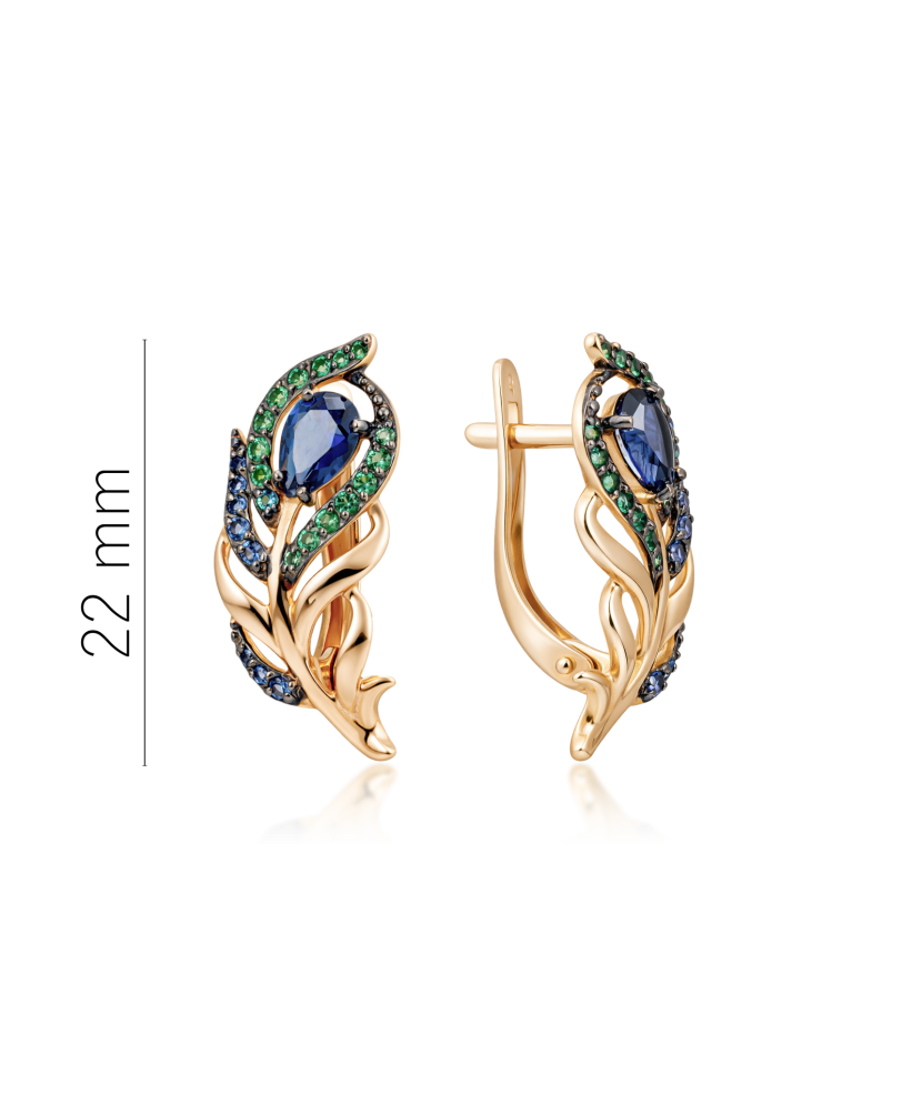 Золотые серьги с цирконами