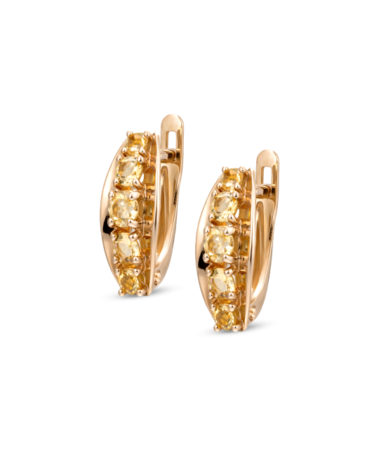 Zelta auskari ar citrīnu