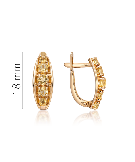 Zelta auskari ar citrīnu