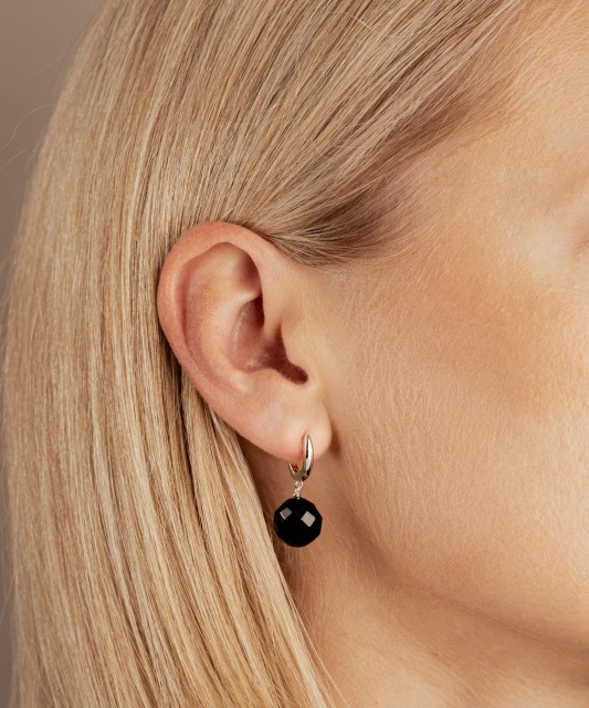Sudraba auskari ar oniksu - Goldinga