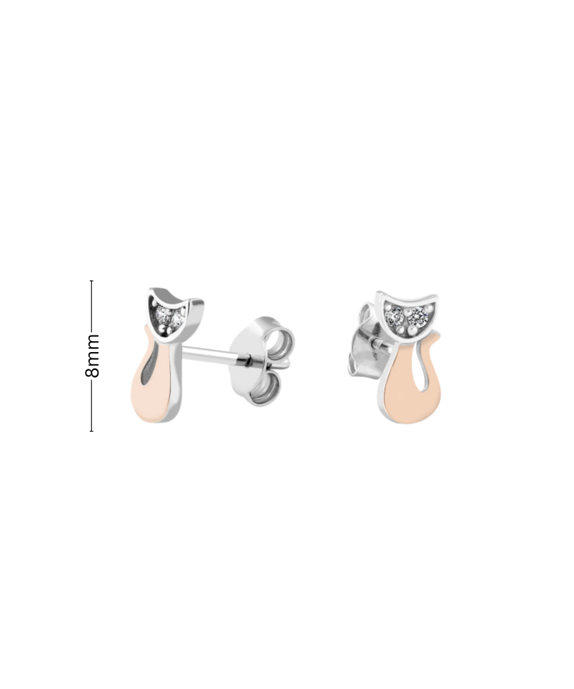 Apzeltīti sudraba auskari ar cirkonijiem - Goldinga