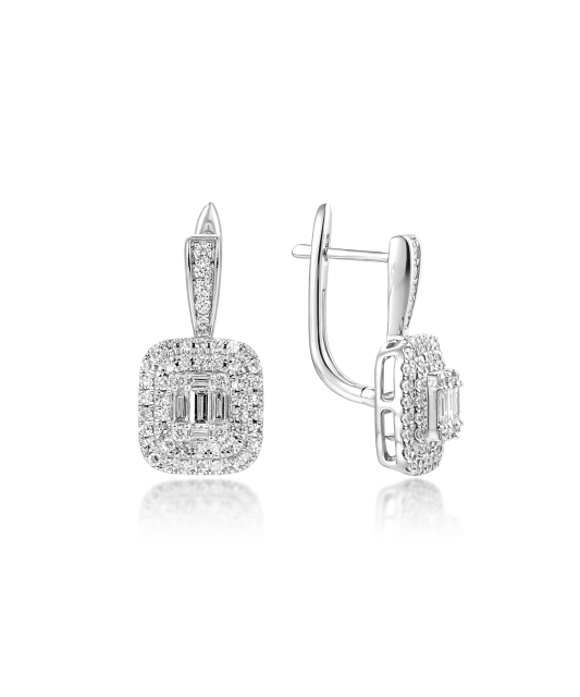 Baltā zelta auskari ar dimantiem 1.01ct