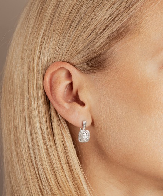 Baltā zelta auskari ar dimantiem 1.01ct